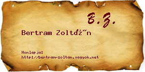 Bertram Zoltán névjegykártya